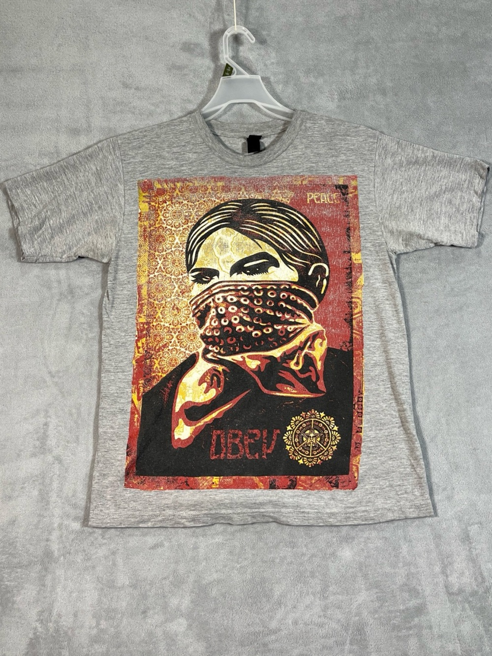OBEY Zapatista Woman Graphic Tshirt Art by Shepard Fairey Grey  Medium Vintage